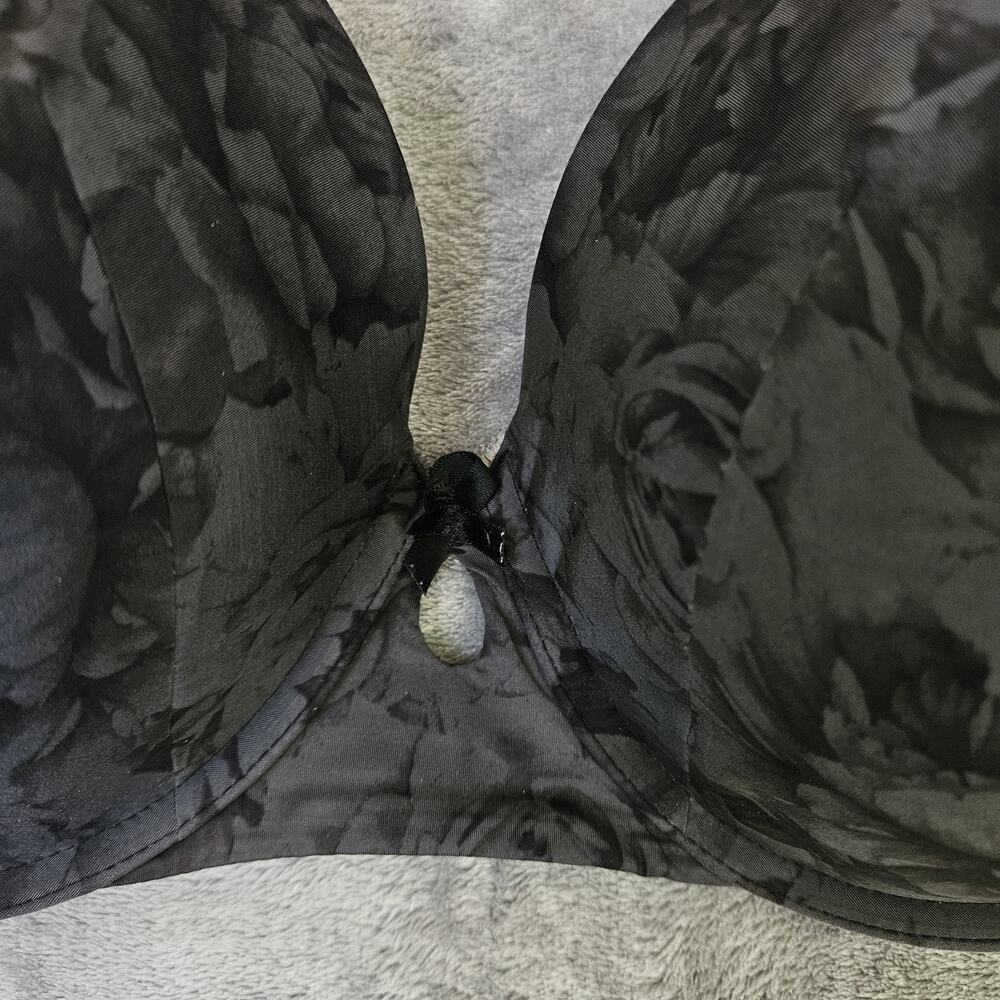 Torrid 42DD Gray Black Floral Molded Underwire Bra Plus Size Dark Romance - Picture 10 of 11